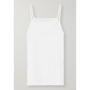 LESET Pointelle-Knit Cotton-Jersey Tank Top - S White